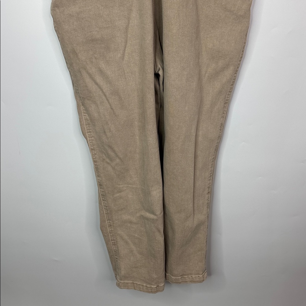 Zenana Washed Knot Strap Mocha Beige Overalls NWT Medium - Picture 5 of 10